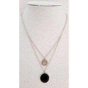 Nine West Vintage America Collection Silver Tone Medallion Necklace 16-18" NWT